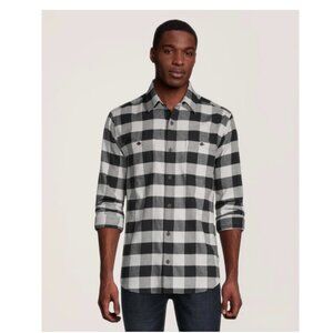 Wind River Black and White Plaid Flannel Shirt